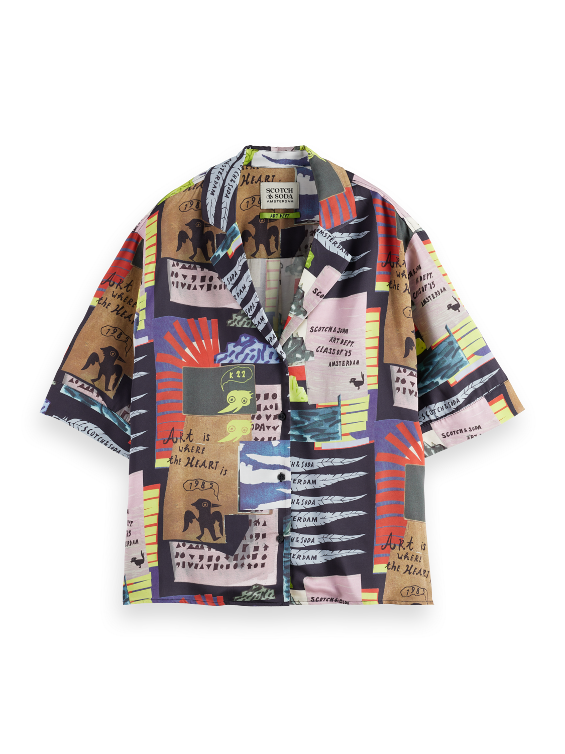 Printed short sleeve fluid shirt