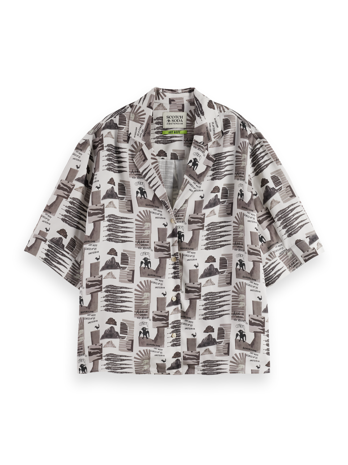 Printed short sleeve fluid shirt
