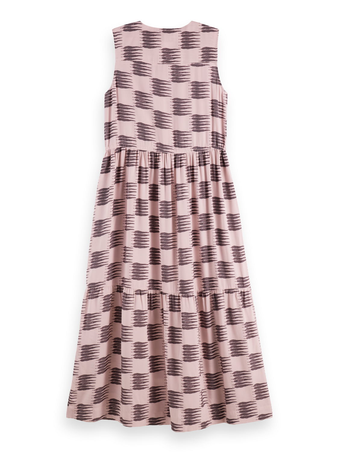 Midi dress with gathered waist