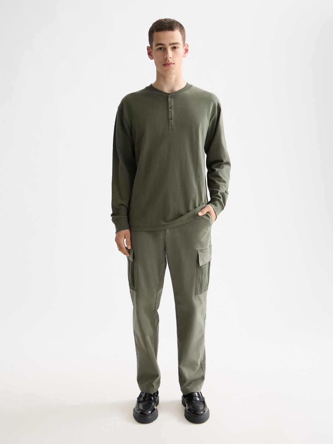 Slub Henley Long Sleeve