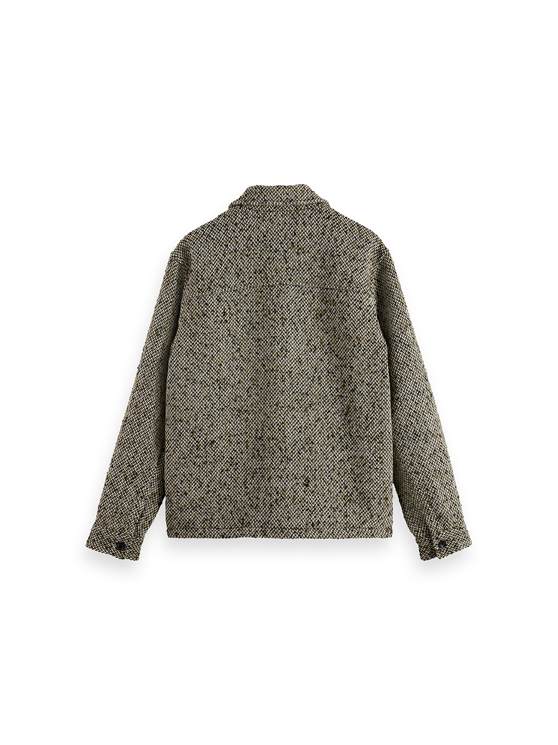 Multicoloured tweed wool-blend overshirt