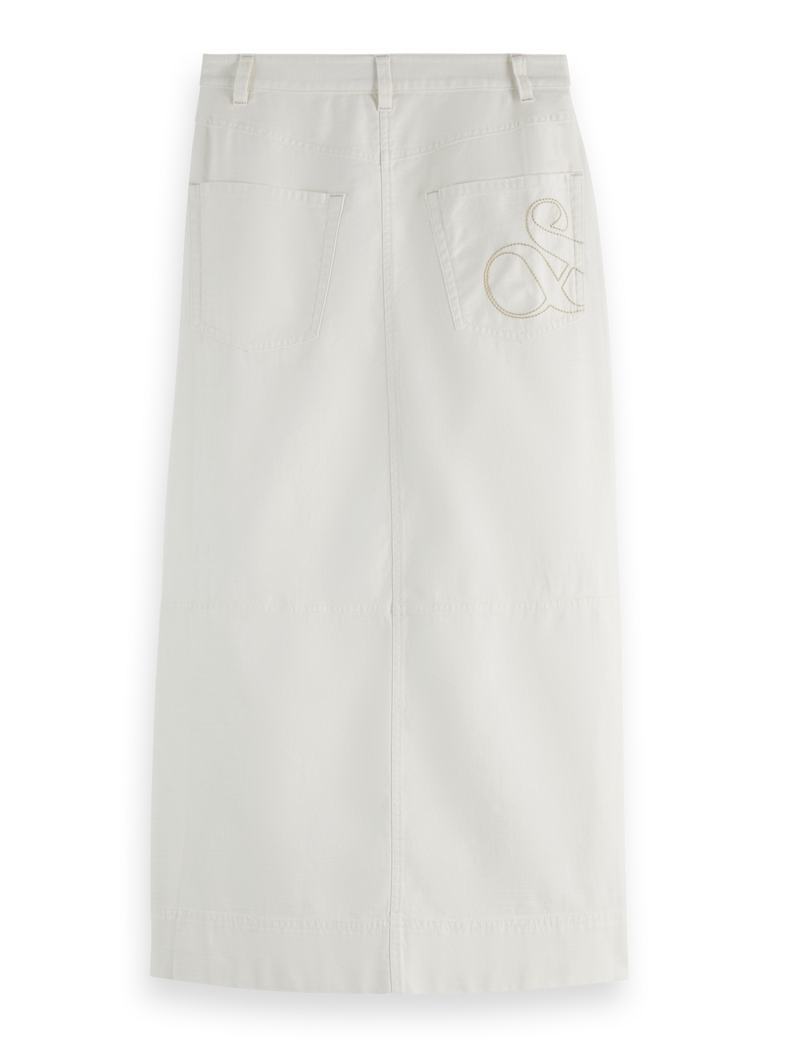 Workwear midi skirt with front slit