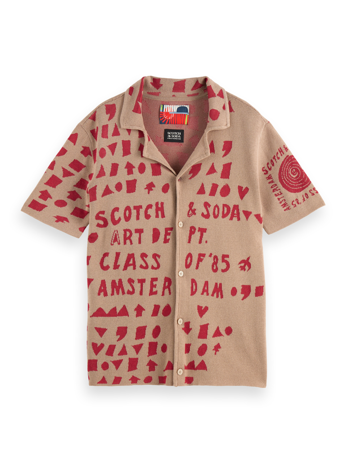 Jacquard knitted shirt