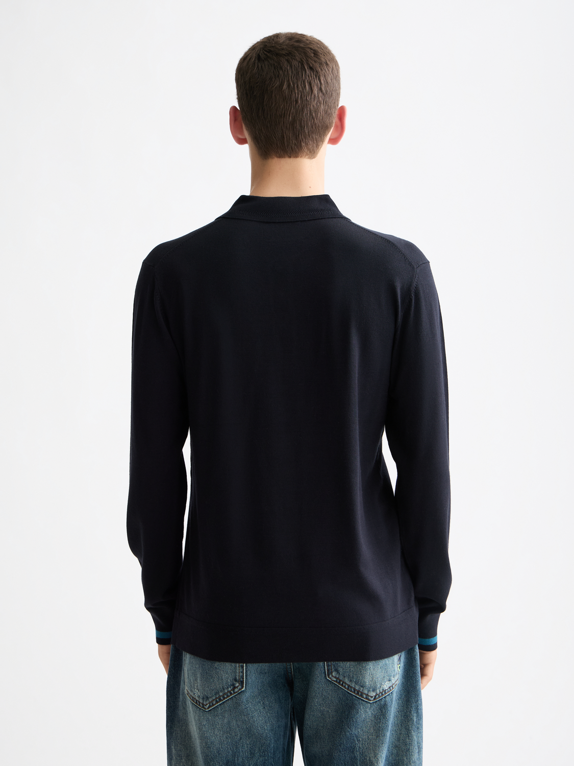 Ecovero Blend Knitted Long Sleeve Polo