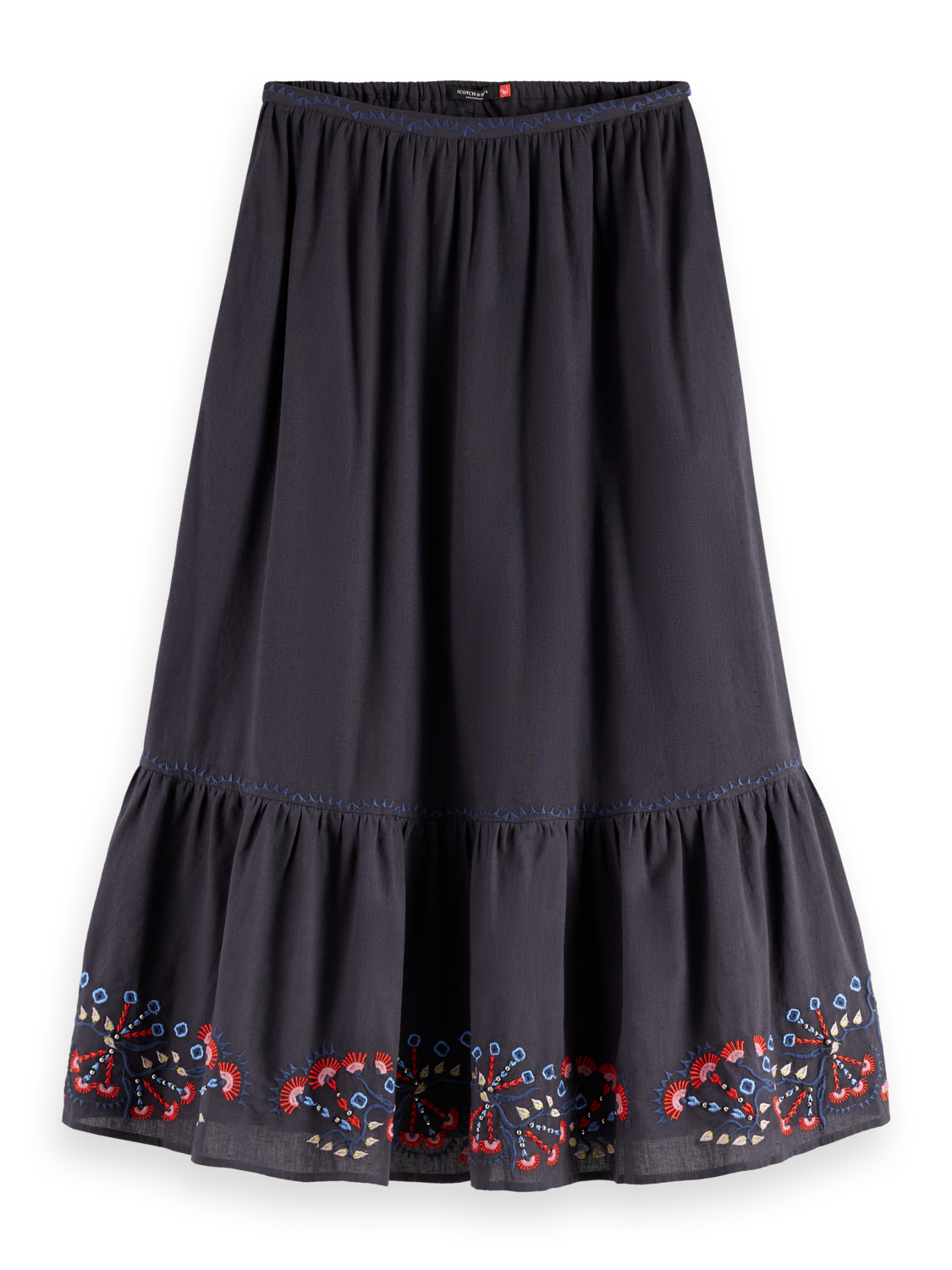 Embroidered maxi skirt