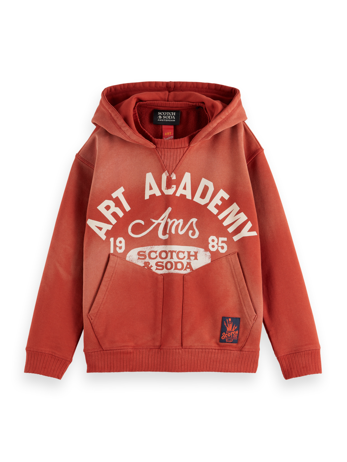 Boys Loose snow-washed hoodie with front artwork