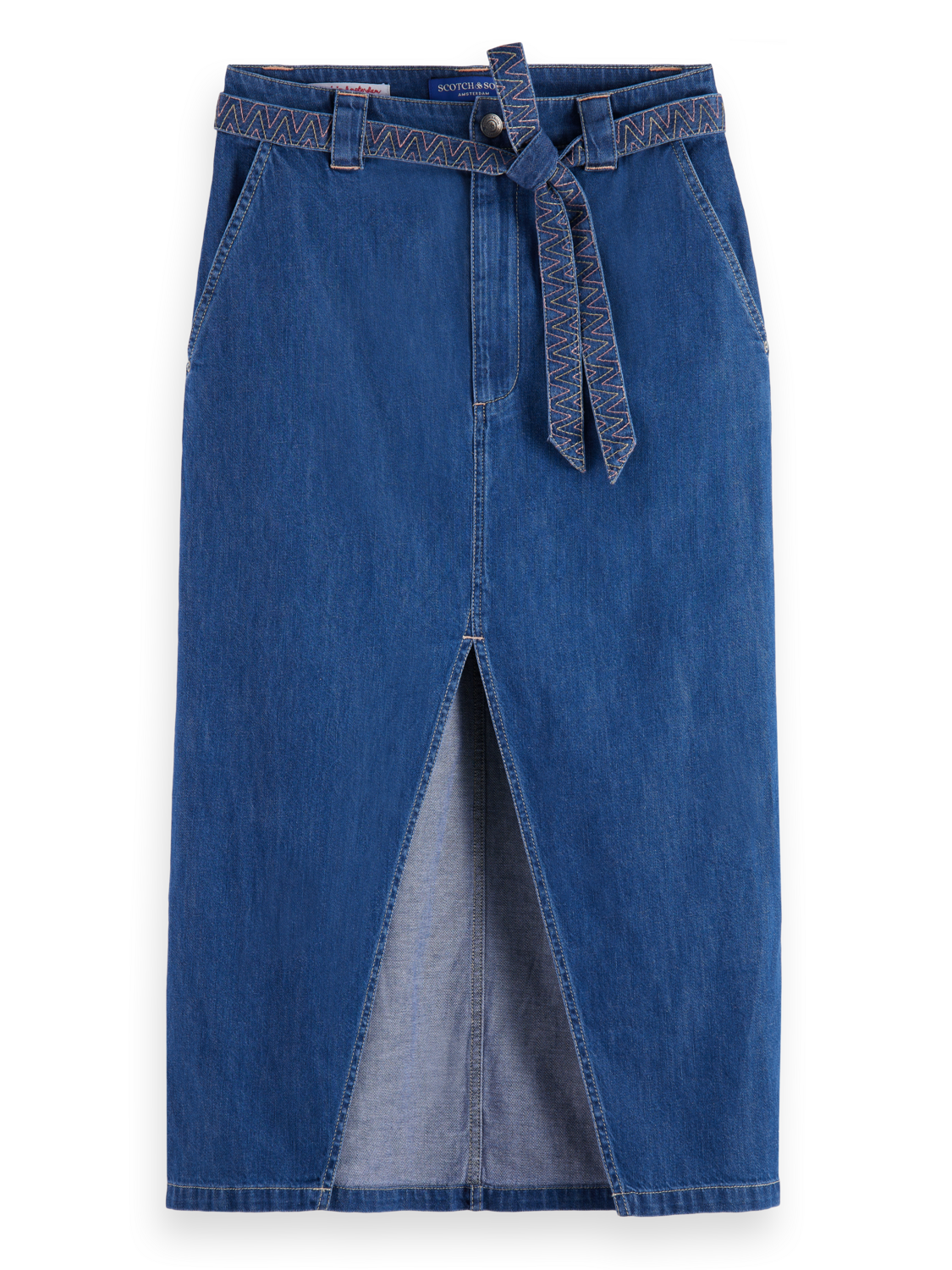 SUMMERY SKIRT WITH BELT - WASHED INDIGO