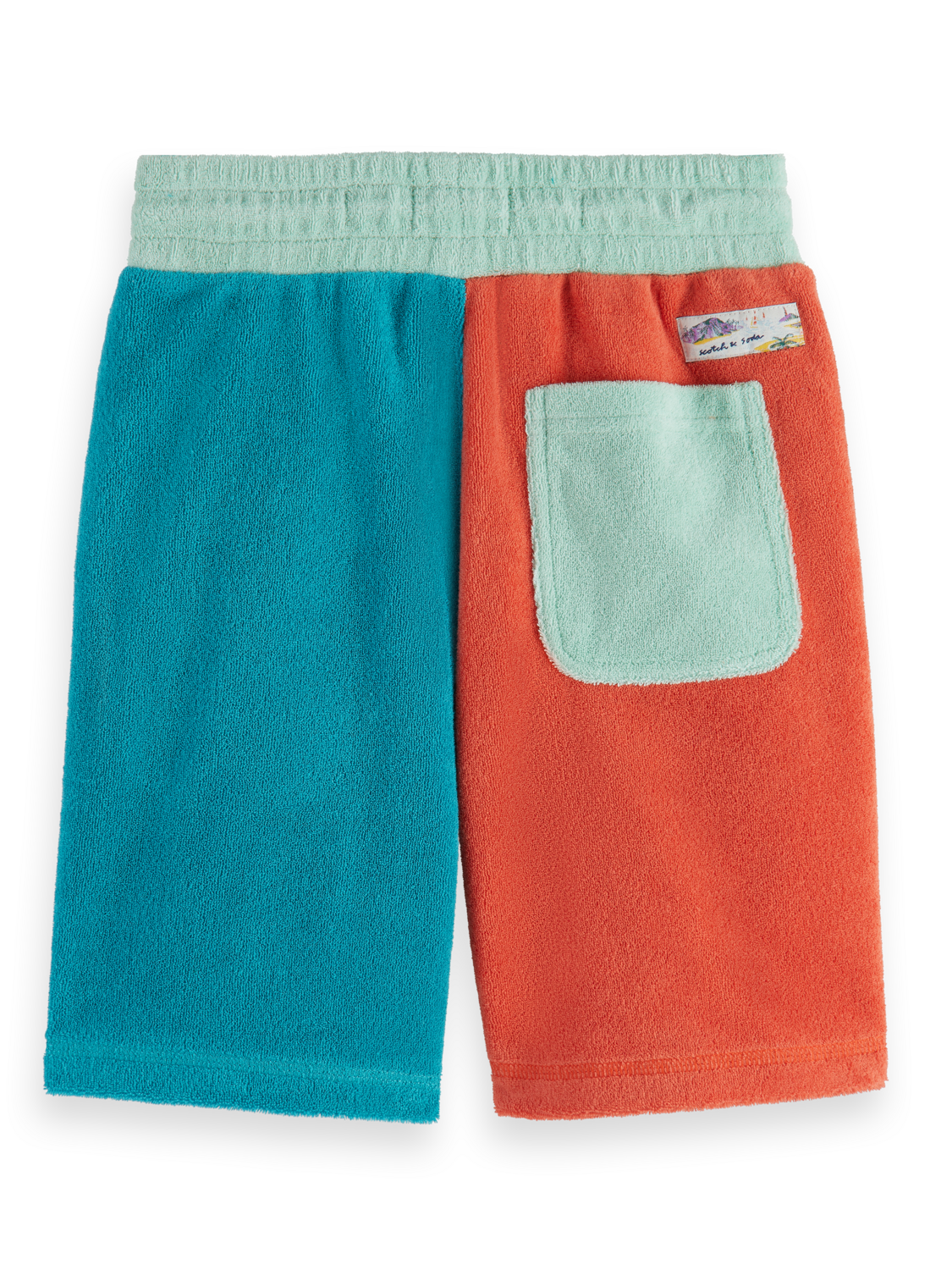 MID-LENGTH - COLOUR-BLOCK TOWELLING SWEATSHORTS