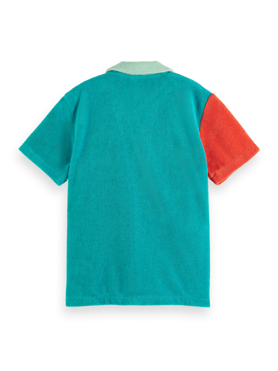 COLOUR-BLOCK TOWELLING SHORT-SLEEVED SHIRT