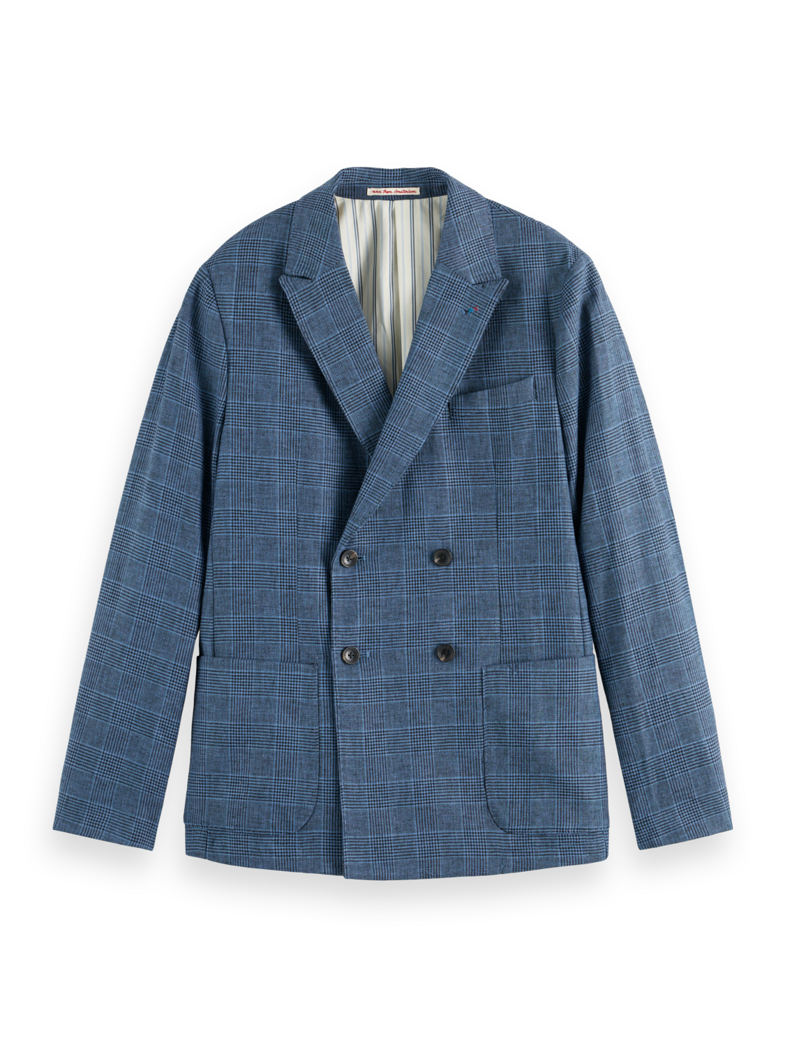 DOUBLE-BREASTED CHECK BLAZER