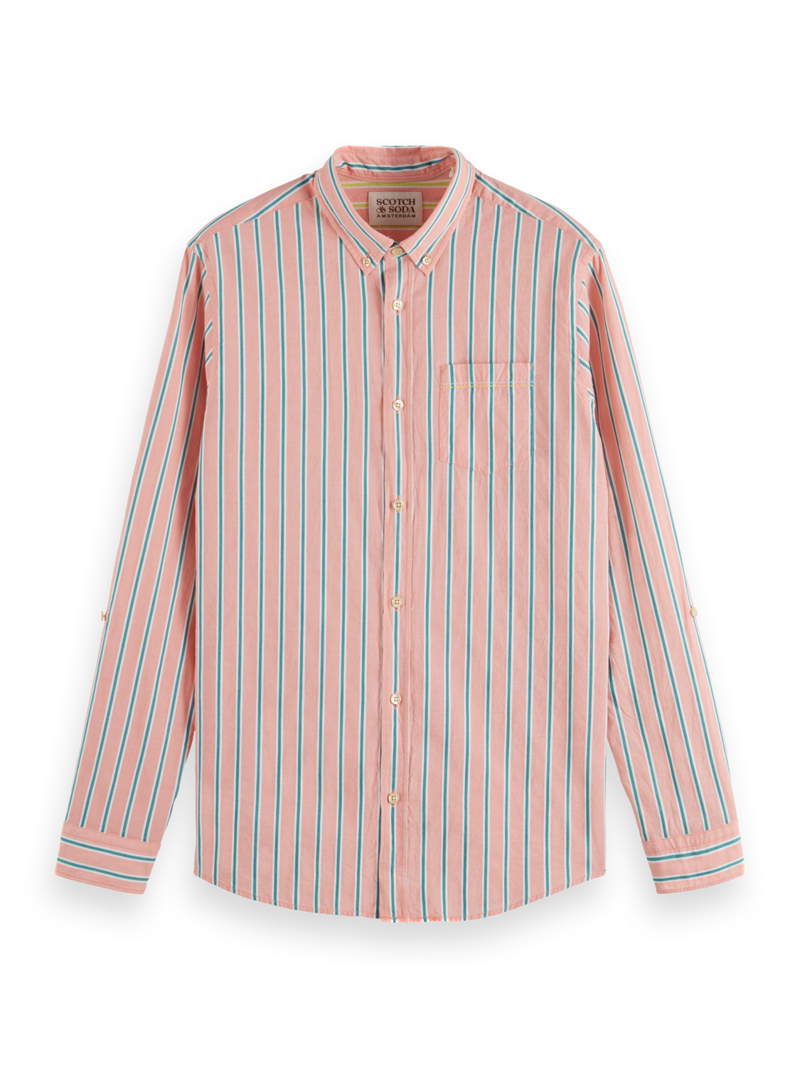 DOBBY STRIPE ROLL UP SLEEVES