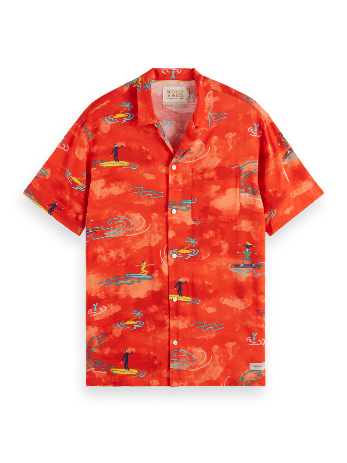 ALLOVER PRINTED VISCOSE SHORT SLEEVE SHIRT