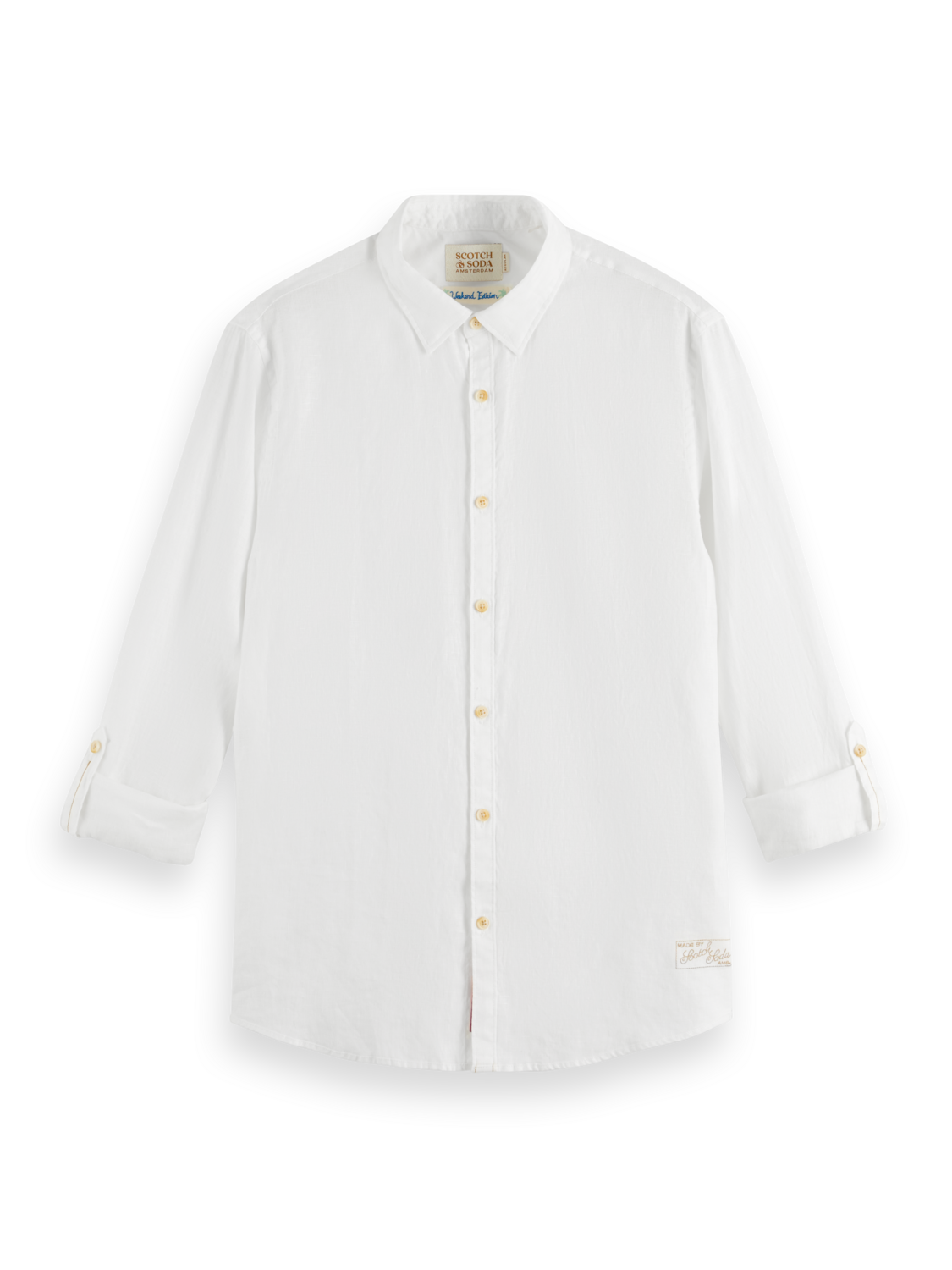 LINEN SHIRT WITH ROLL-UP