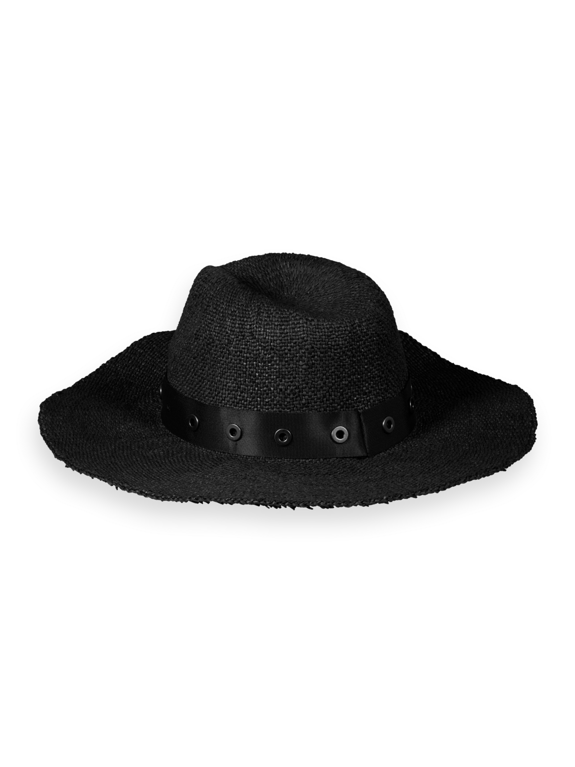 STRAW HAT WITH EYELETS