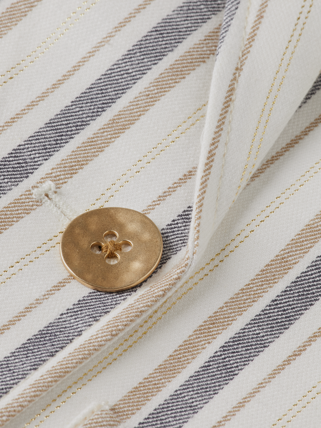 LUREX LINEN BLEND STRIPE BLAZER