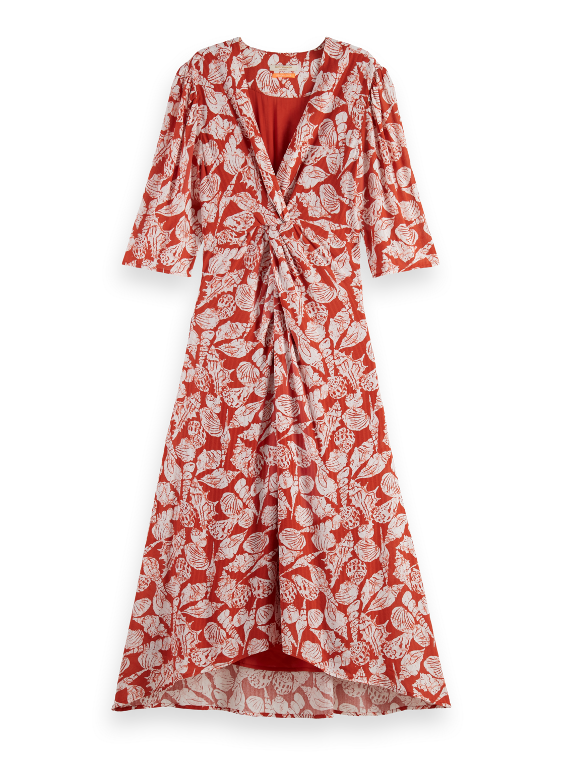 MIDI WRAP DRESS WITH KNOT DETAIL