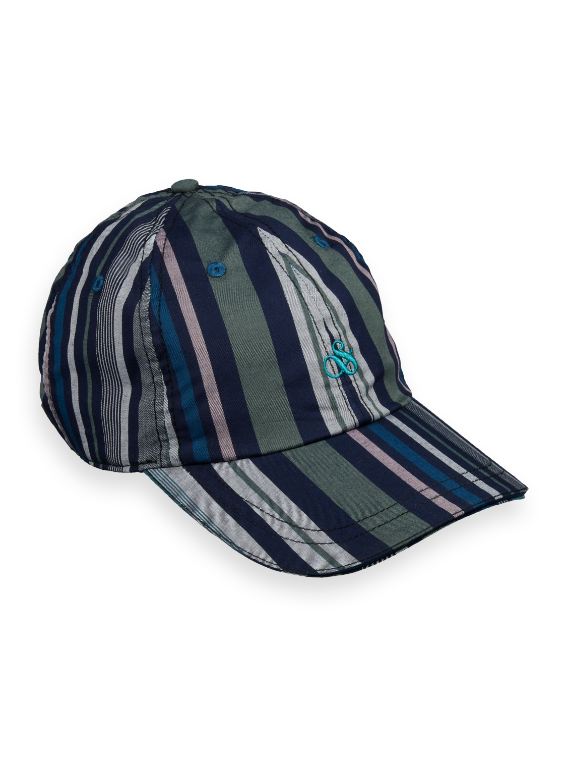 WOVEN TWILL STRIPED CAP