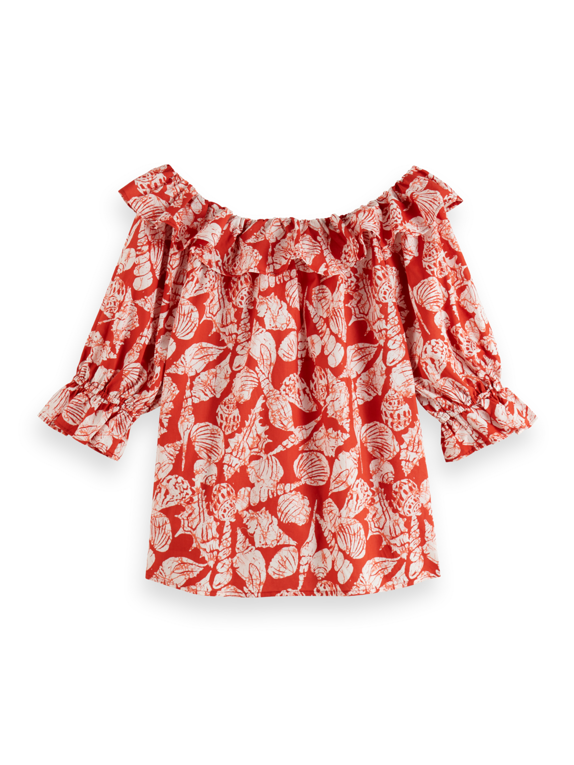 OFF SHOULDER TOP WITH RUFFLES