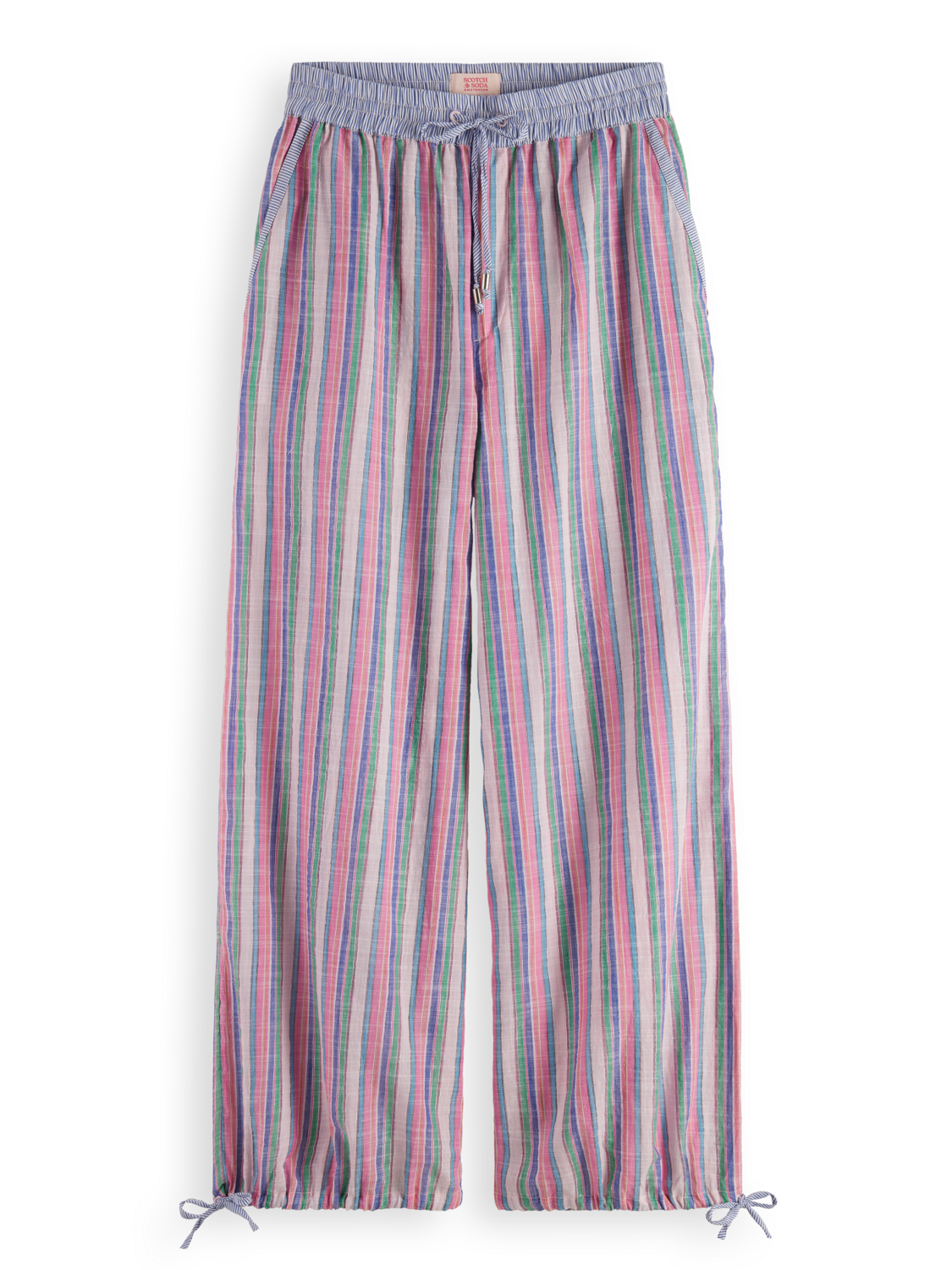 MULTICOLOUR LUREX STRIPE PULL-ON BEACH PANT