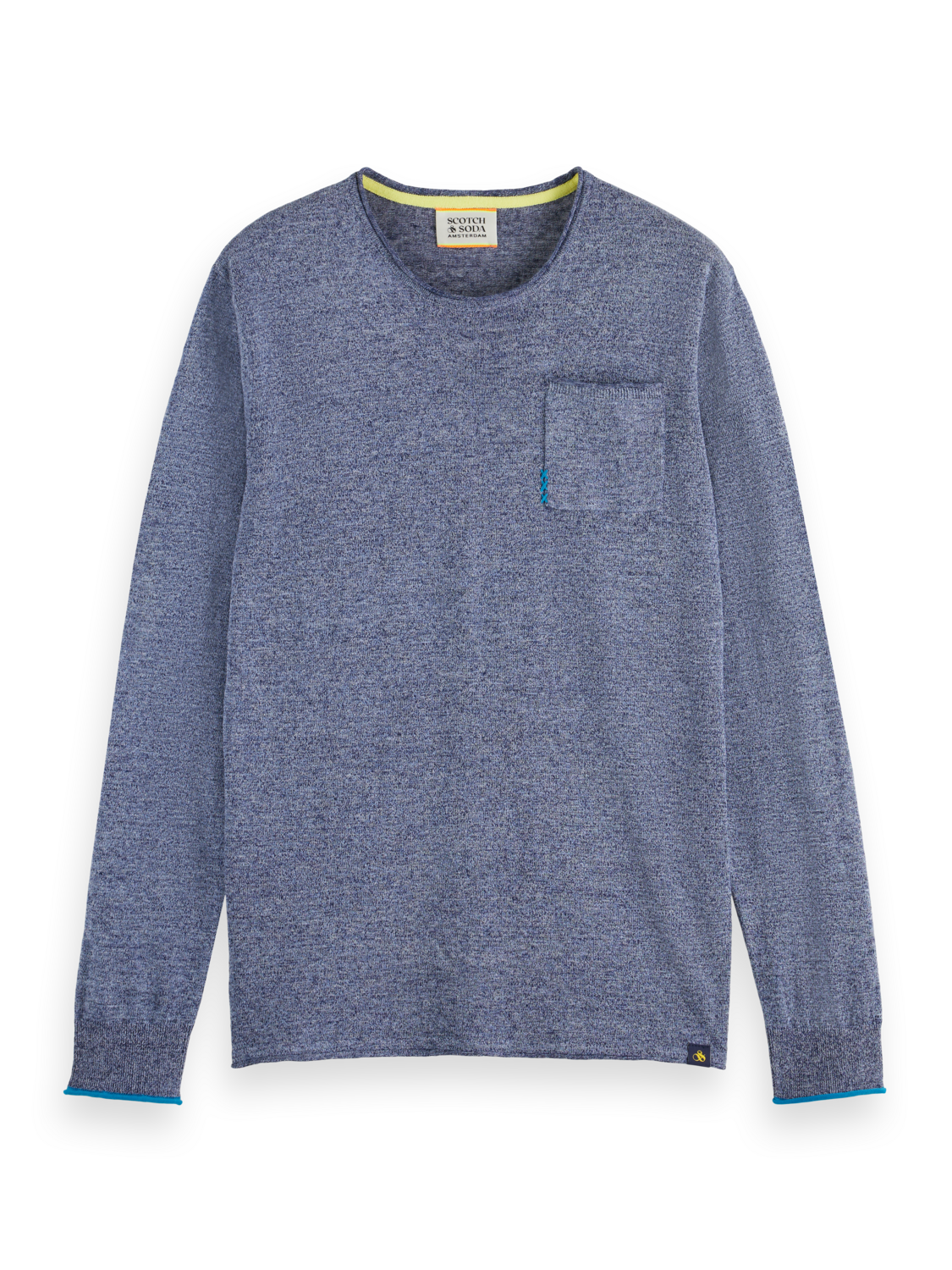 LINEN COTTON BLEND CREW NECK