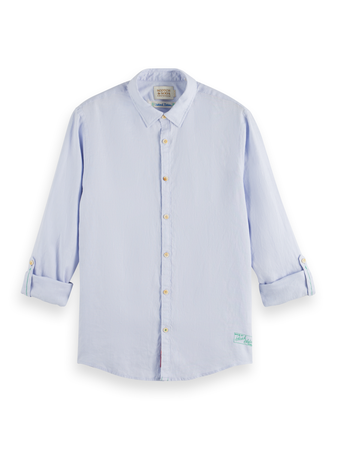 LINEN SHIRT WITH ROLL-UP