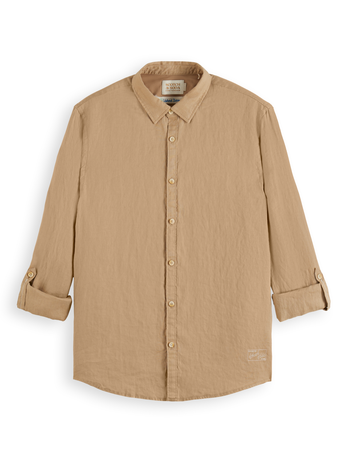 LINEN SHIRT WITH ROLL-UP