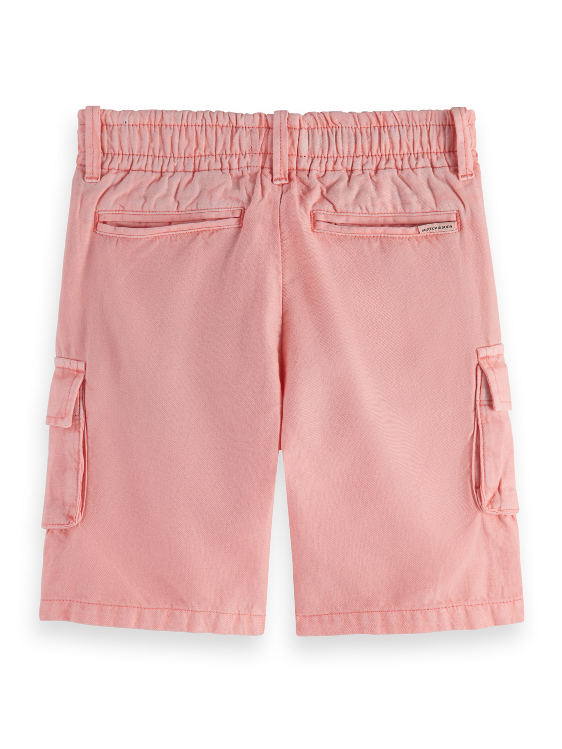 Boys LONGER-LENGTH - GARMENT-DYED COTTON LINEN CARGO SHORTS