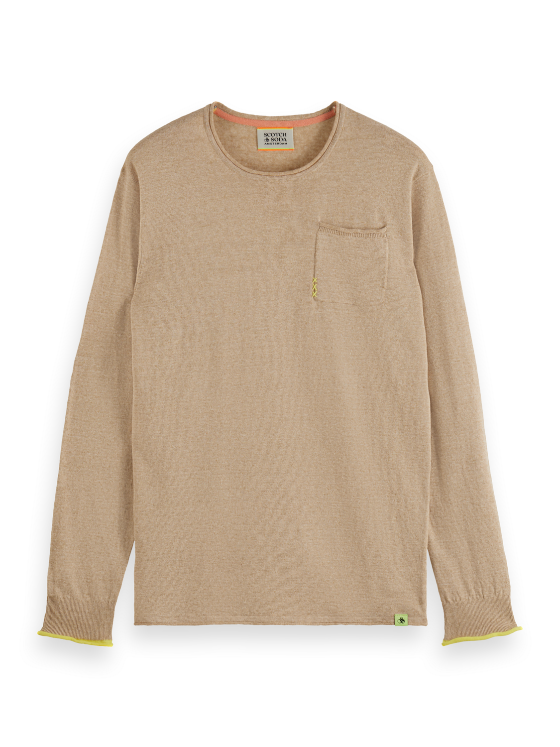 LINEN COTTON BLEND CREW NECK