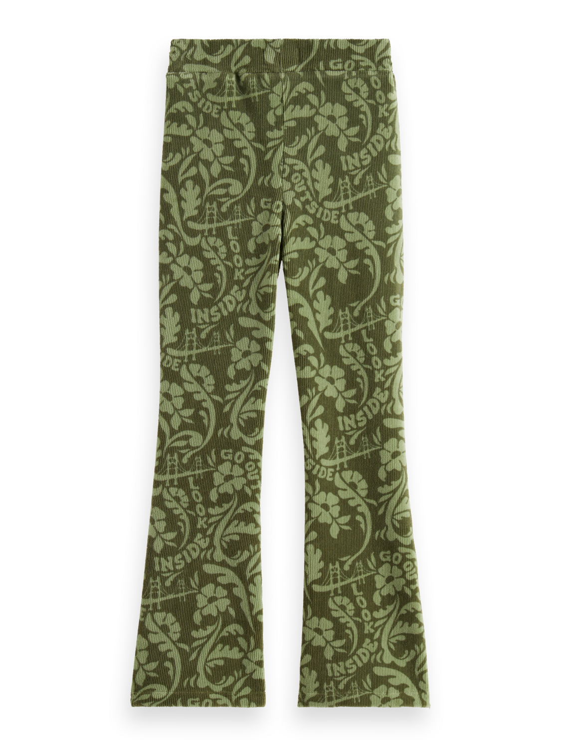 Girls ALLOVER PRINTED VELVET CORD FLARED LEGGING