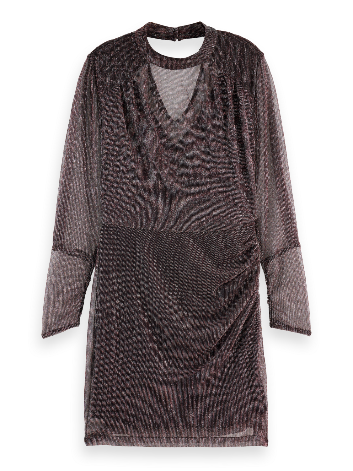 LUREX HIGH NECK MINI DRESS