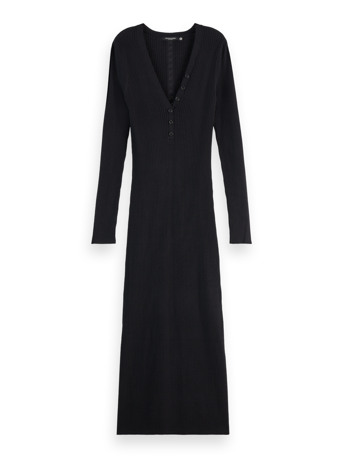 RIBBED KNITTED MIDI DRESS