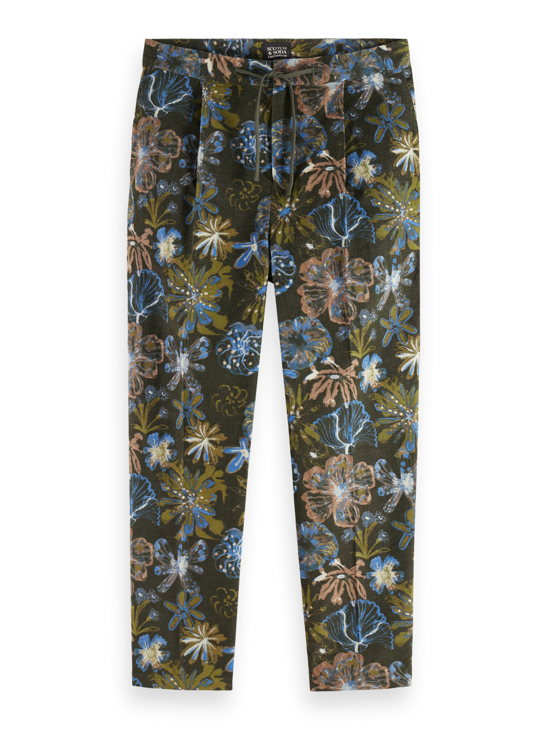 PLEATED LOOSE TAPERED PRINTED VELVET JOGGER