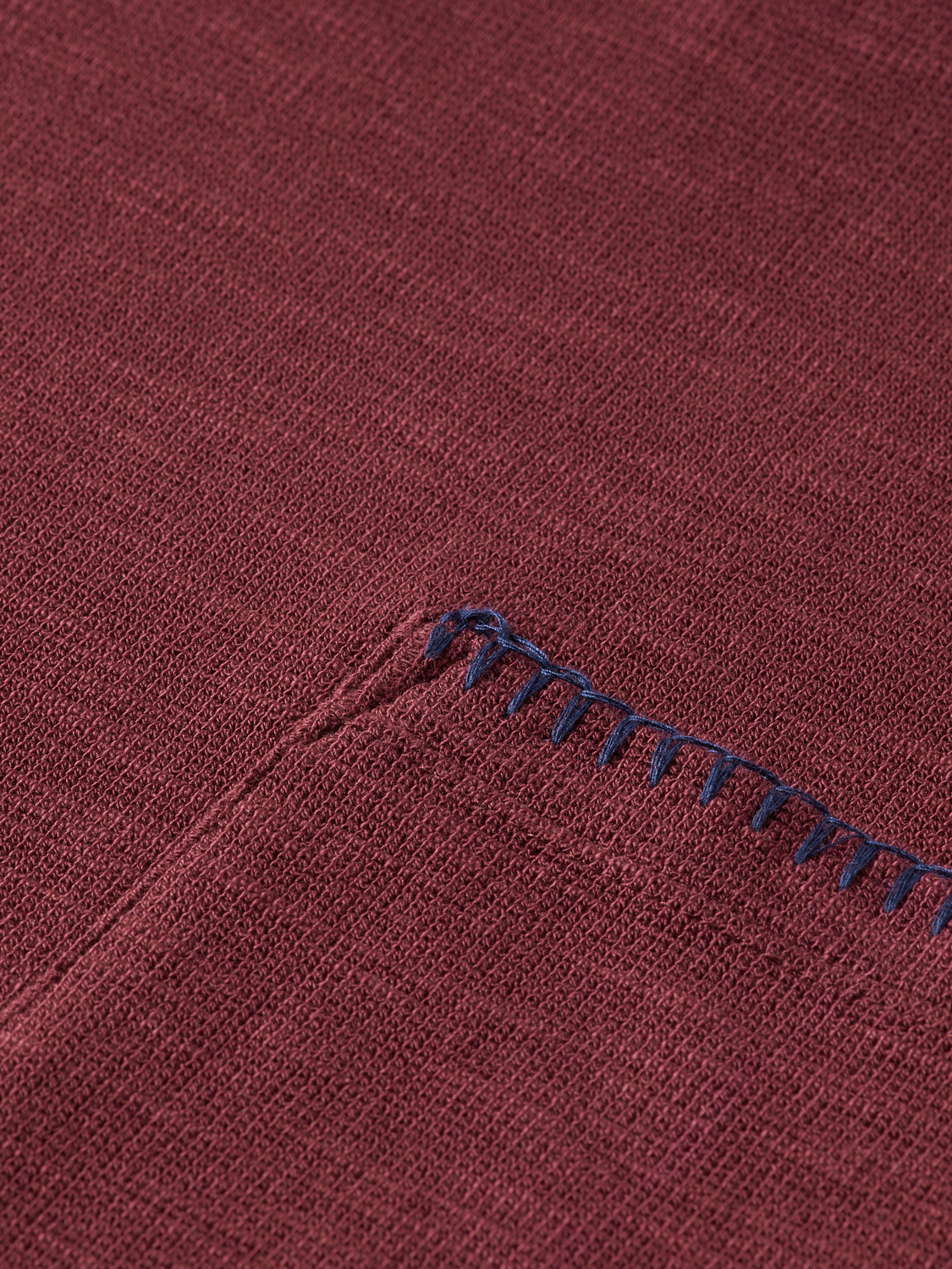 RELAXED FIT BLANKET STITCH SLUB LONGSLEEVE T-SHIRT