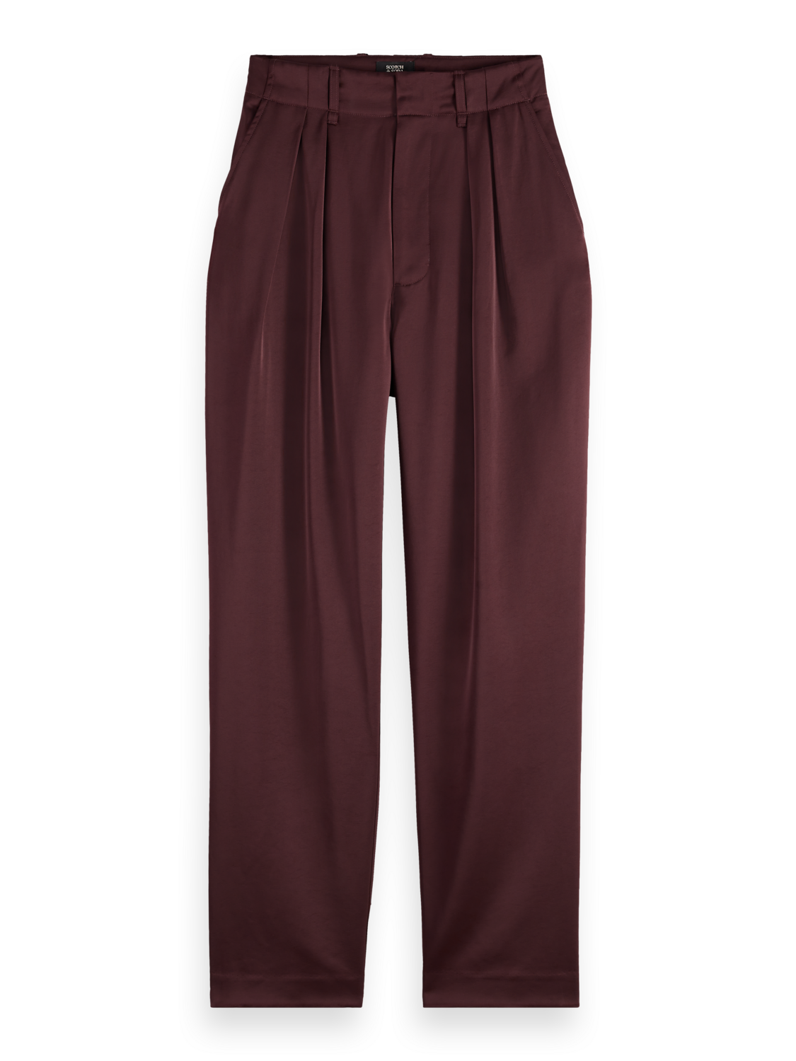 FAYE SATIN HIGH RISE RELAXED TAPERED LEG