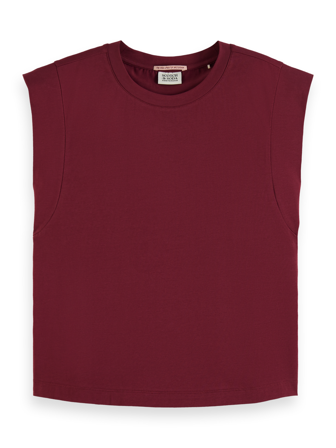 MERCERISED T-SHIRT WITH SHOULDER DETAIL