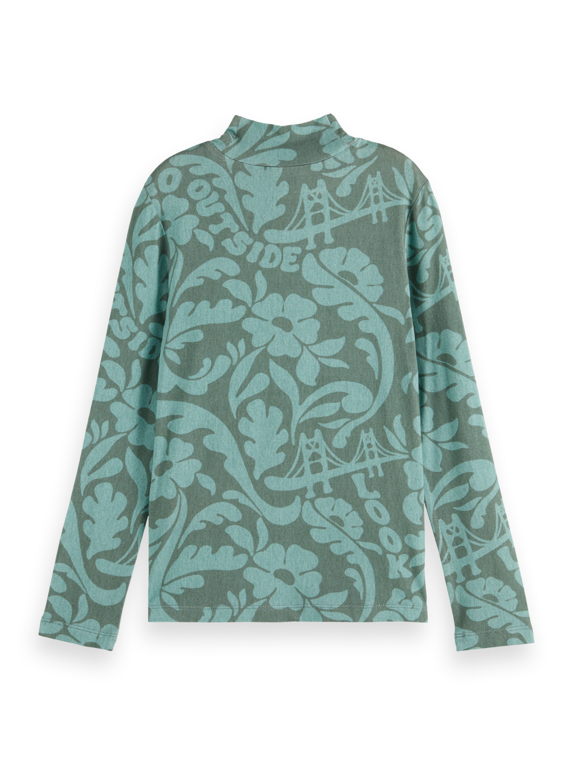 Girls PRINTED MOCK NECK LONG-SLEEVED T-SHIRT