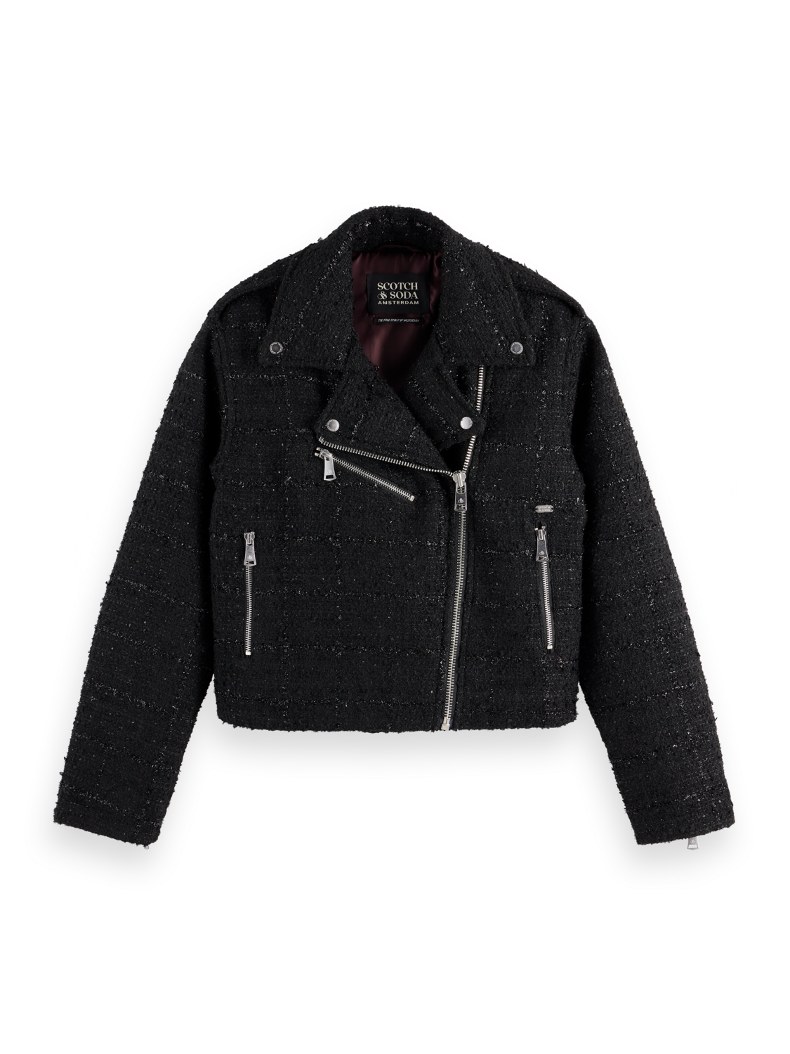 BOUCLE TWEED BIKER JACKET