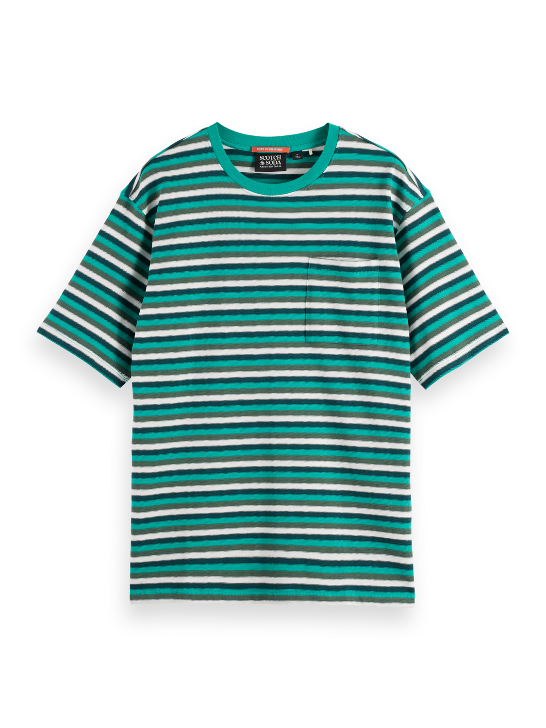 RELAXED FIT STRUCTURE STRIPE T-SHIRT