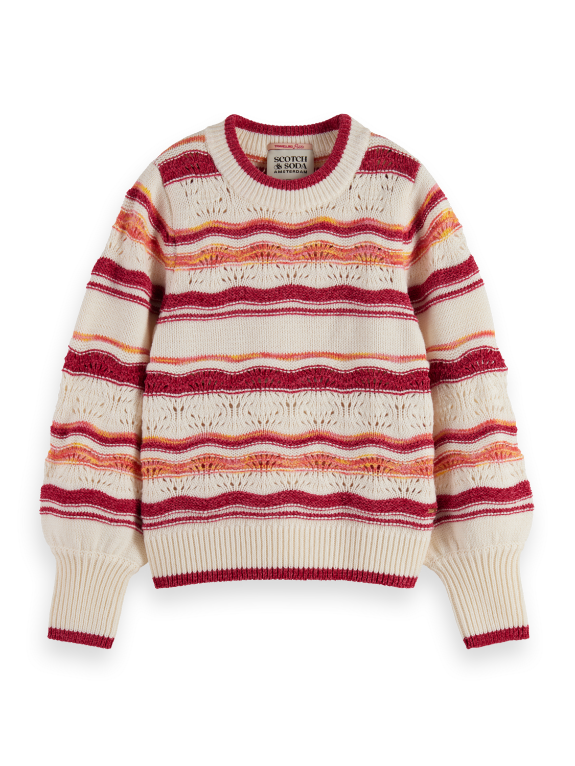 FLUFFY MULTI-STRIPE PULLOVER