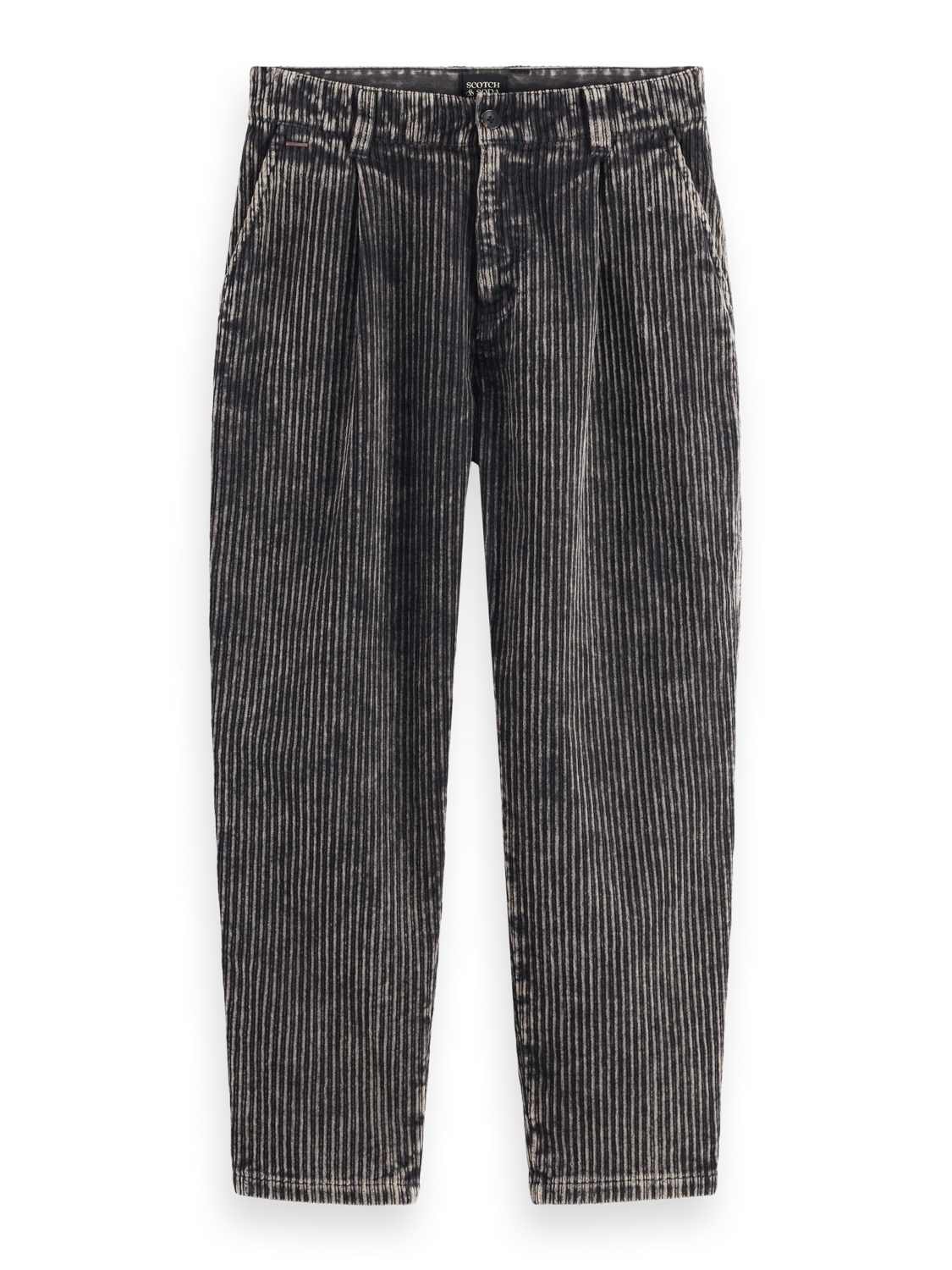 LOOSE TAPERED PLEATED WASHED CORDUROY CHINO