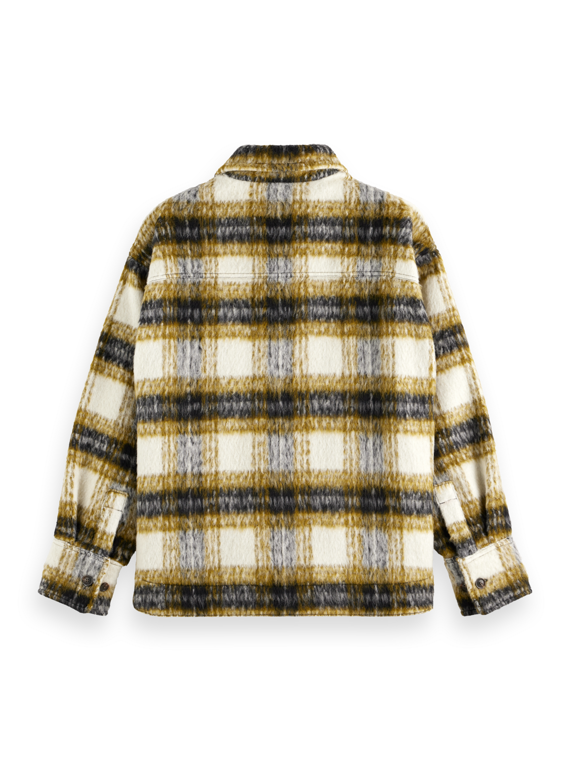 BRUSHED CHECK WOOL MIX SHIRT JACKET