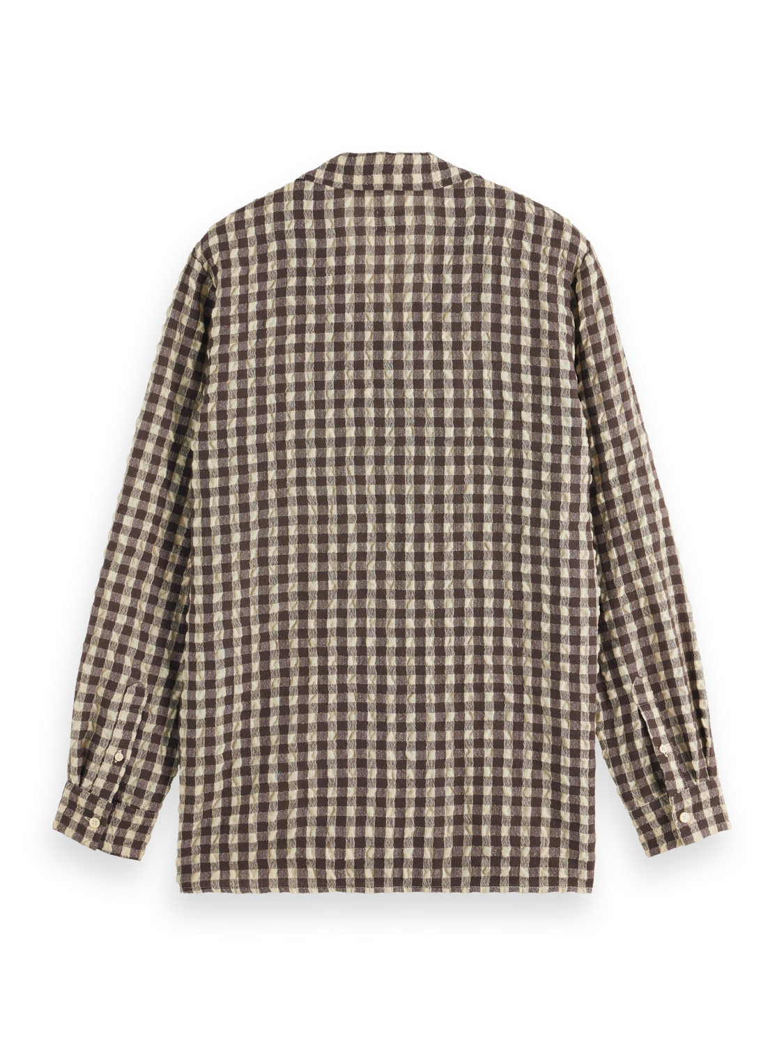 SEERSUCKER WOOL BLEND CHECK SHIRT