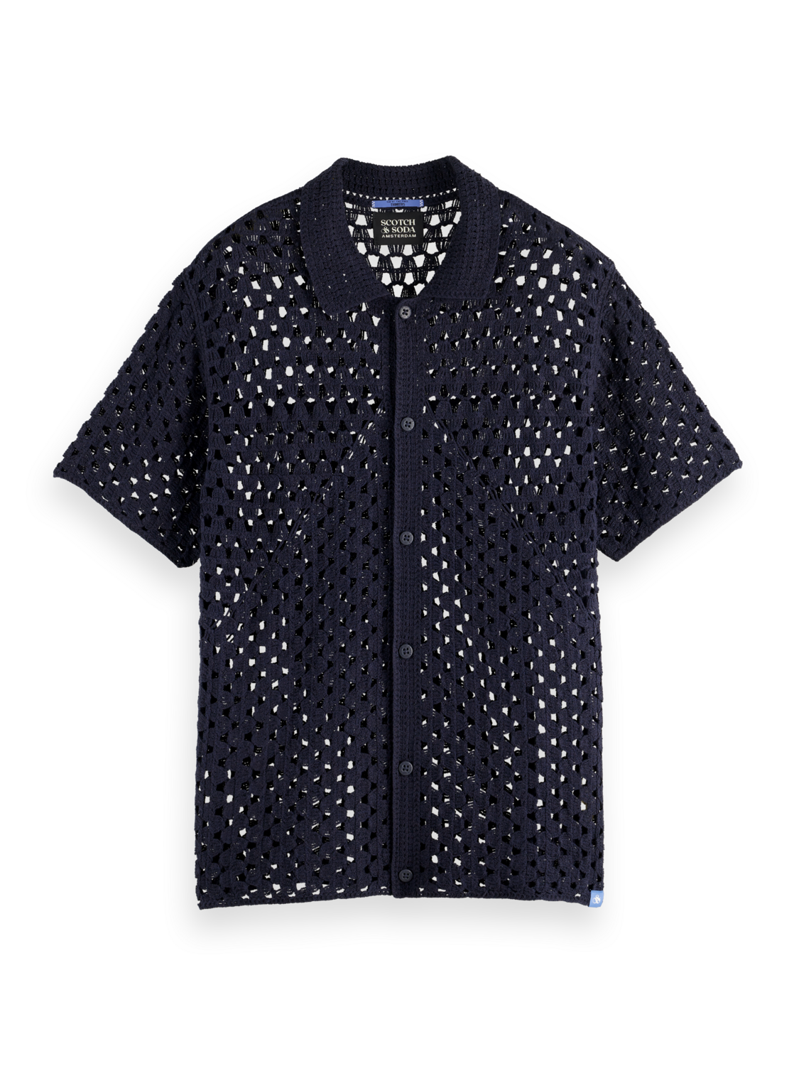 CROCHET KNITTED POLO SHORT SLEEVE