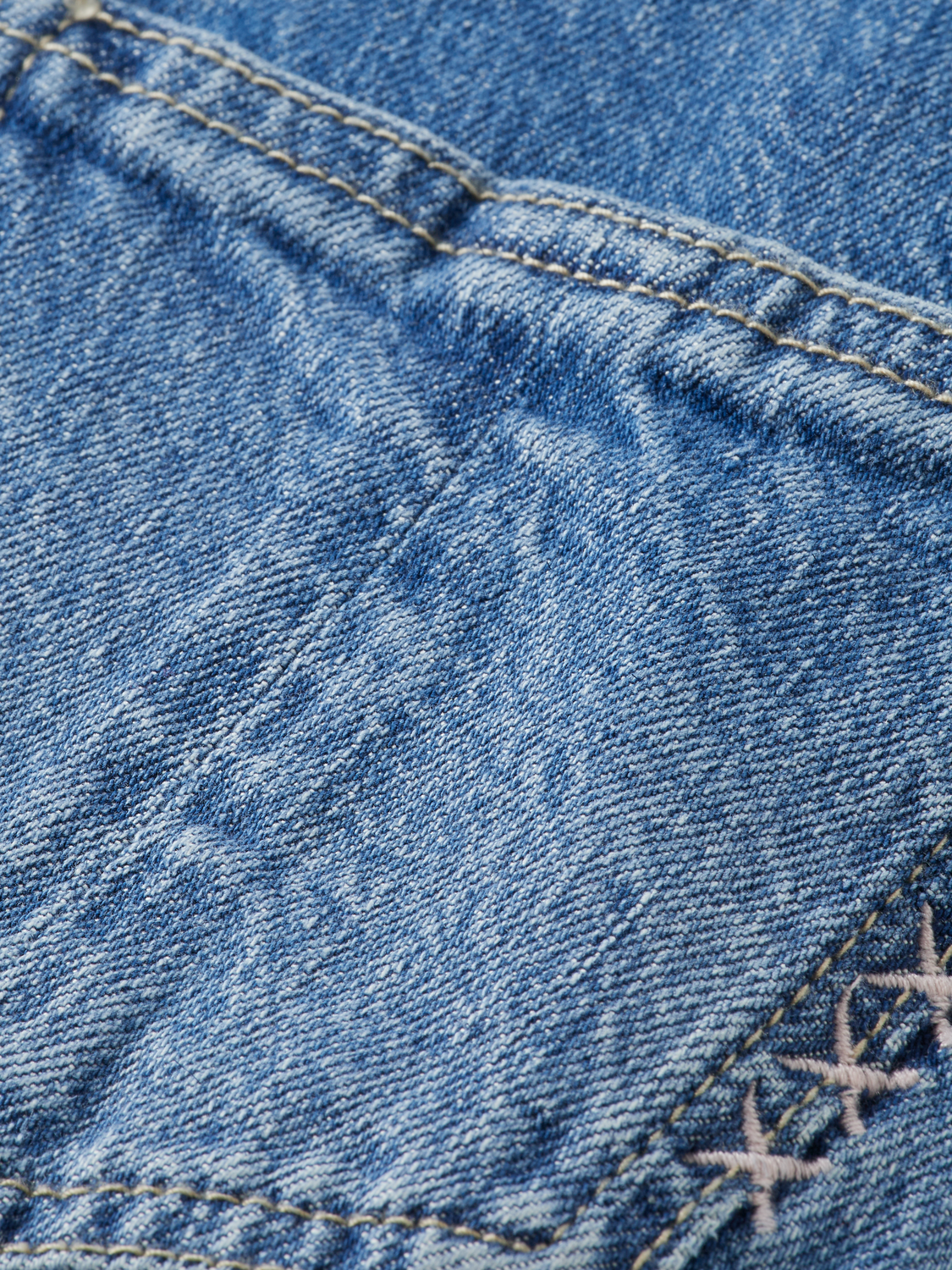 Girls WASHED DENIM DUNGAREE WITH WIDE LEG