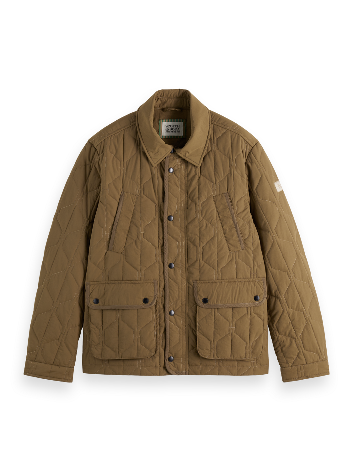 Geometric quilted coat