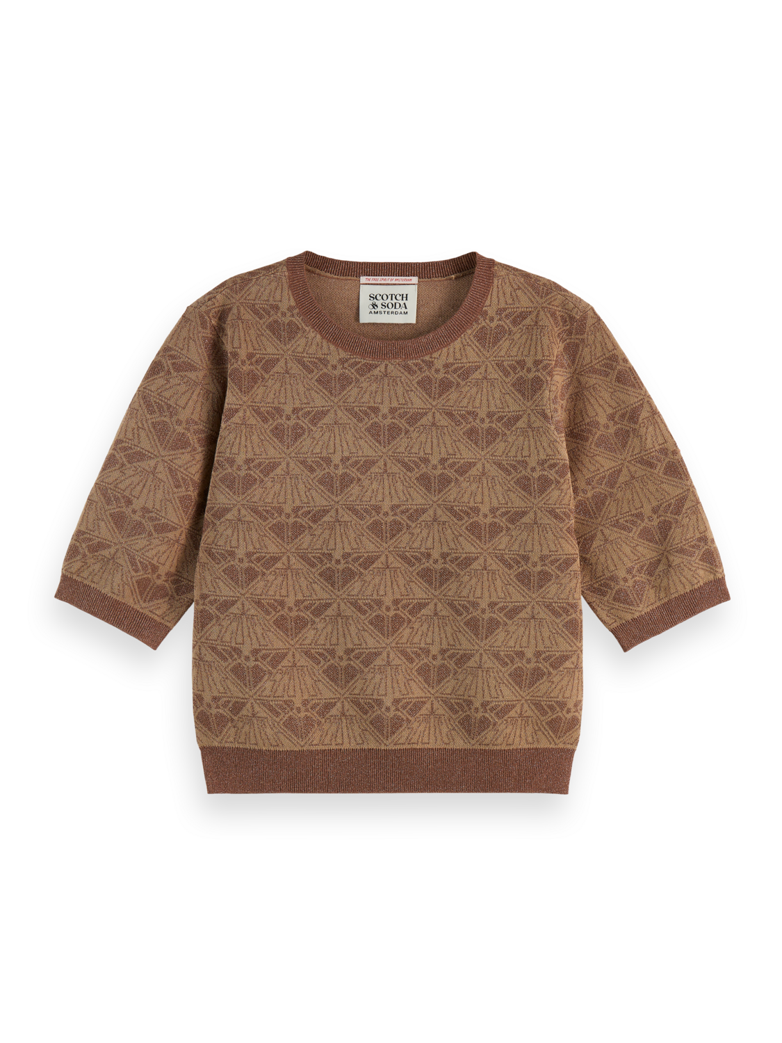 Monogram jacquard cropped pullover
