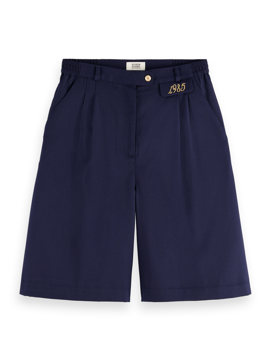 Gabardine twill A-line pleat short