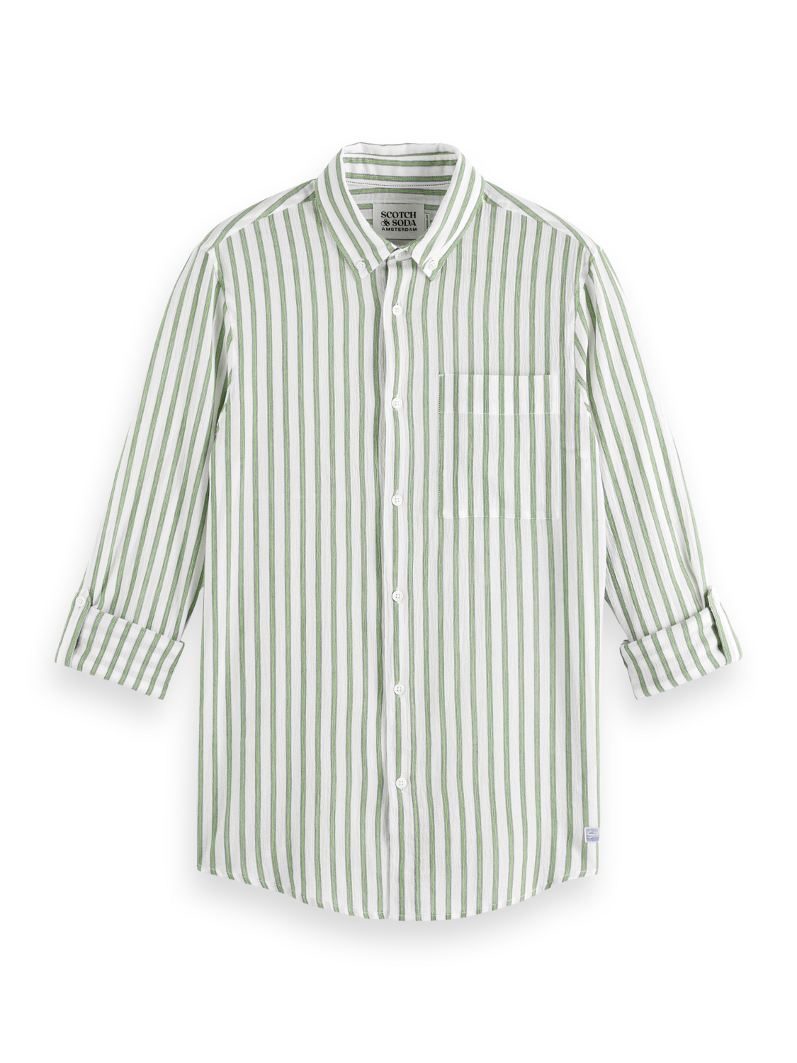 Regular crinkle striped shirt