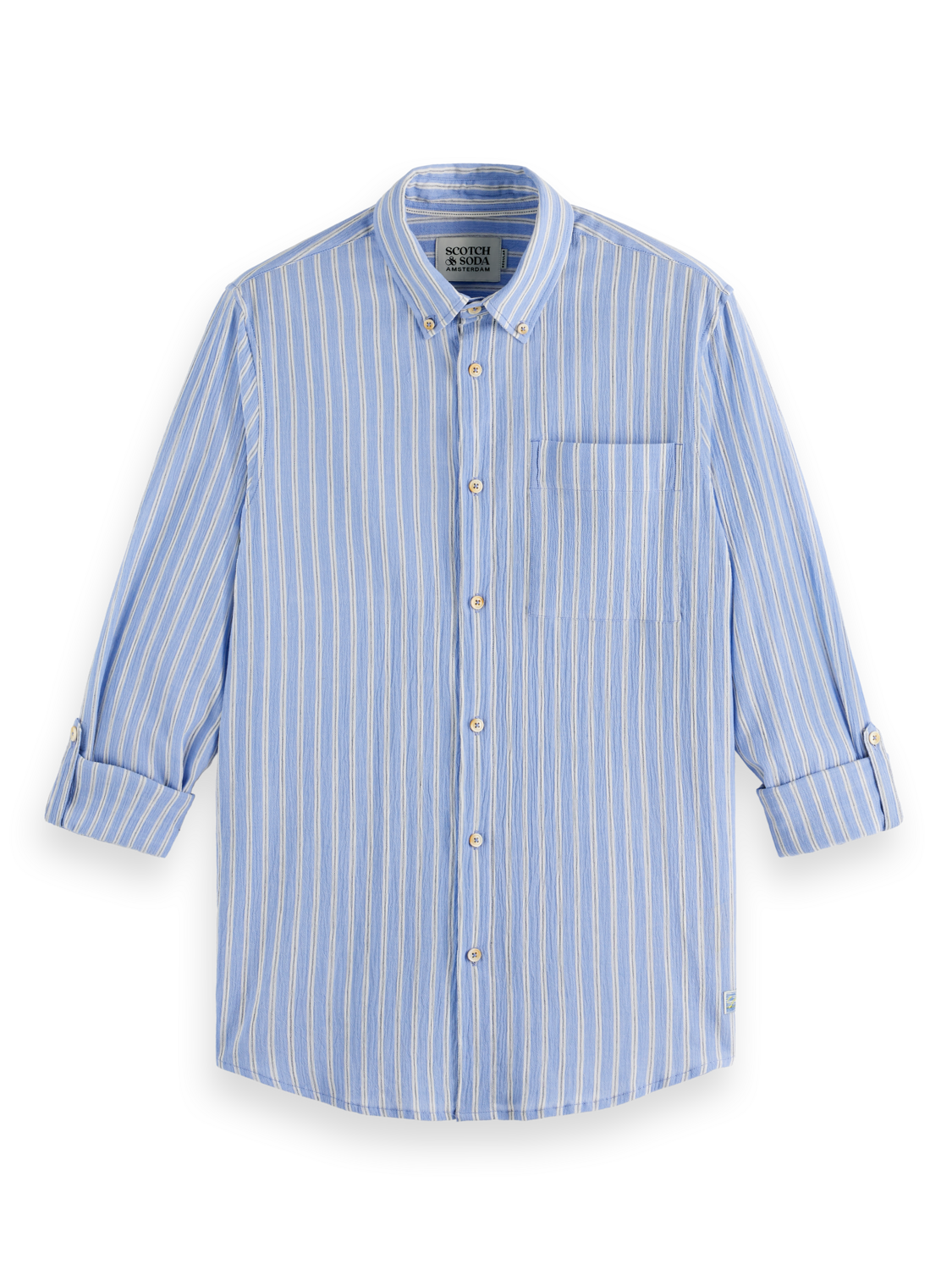 Regular crinkle striped shirt