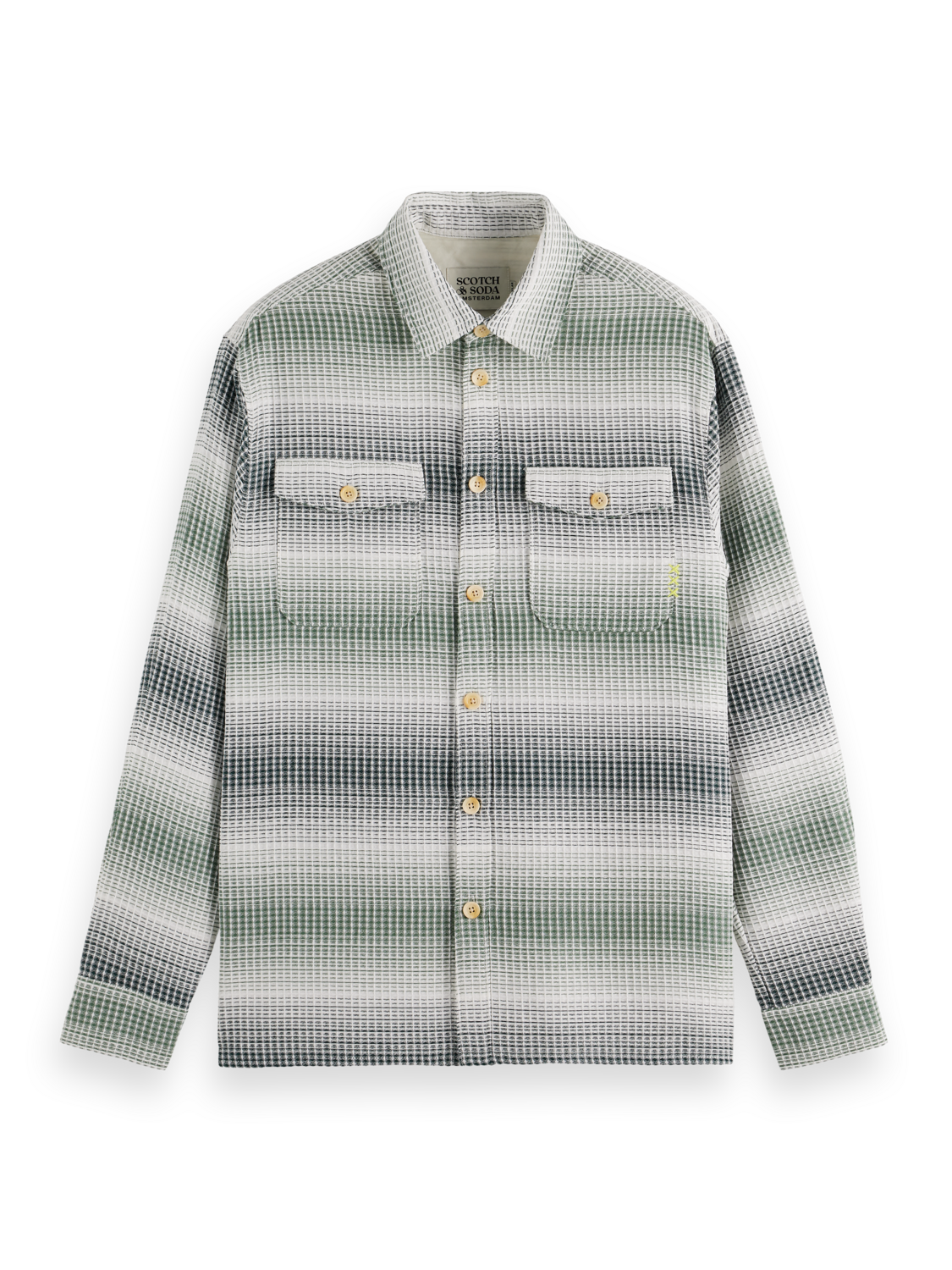 Relaxed fit stripe waffle shirt